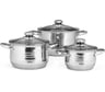 Набор посуды Lara Sonata, 6 предметов, кастрюли 2.1 л, 3.9 л, 6. 5 л стеклянные крышки LR02-100