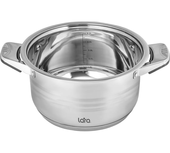 Кастрюля Lara ADAJIO нержавеющая сталь 18x9 см 2.3 л, термометр, капсулированное индукционное дно LR02-781