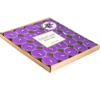 Чайная плавающая свеча MIR LIGHT HorizonCandle h 14 мм, d 37 мм, 25 шт в упаковке, гильза, на 3 часа горения, сиреневая, лаванда СС-22471