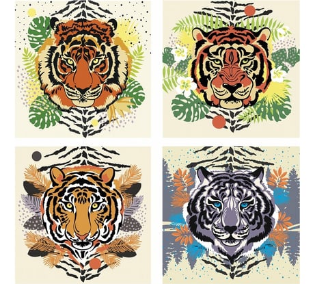 Подставка под горячее МУЛЬТИДОМ Ауф Тигр размер 14x14 см 4 дизайна МТ88-396