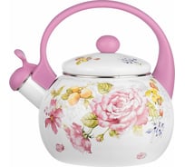 Чайник Lara PINK эмаль 2.2 л, индукционное дно, свисток, автоподъем крышки LR00-20 PINK