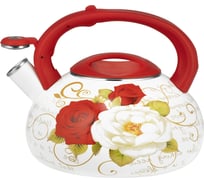 Чайник Lara эмаль 3.0 л, индукционное дно, свисток, автоподъем крышки LR00-28