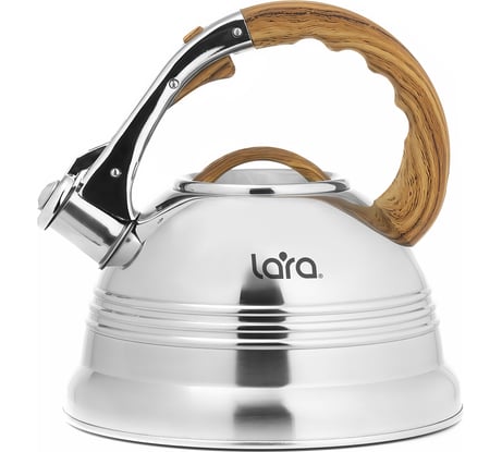 Чайник Lara зеркальный 3.0 л индукционное капсулированное дно, свисток с кнопочным механизмом LR00-68