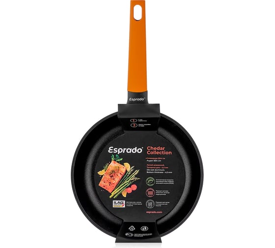 Сковорода Esprado Chedar 24x5.45, алюминий, антипригарное покрытие, индукция CHDT24BE103