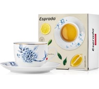Чайная пара Esprado Bouquet 220 мл/15 см, твердый фарфор BQT022BE303