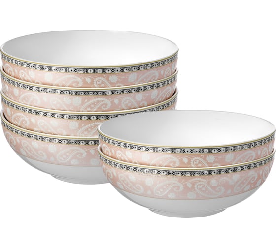 Набор салатников Esprado Arista Rose Collection 6 шт, 16 см, костяной фарфор ARR016RE305