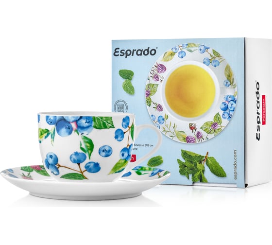 Чайная пара Esprado Gusto 220 мл/15 см, твердый фарфор GST022WE303