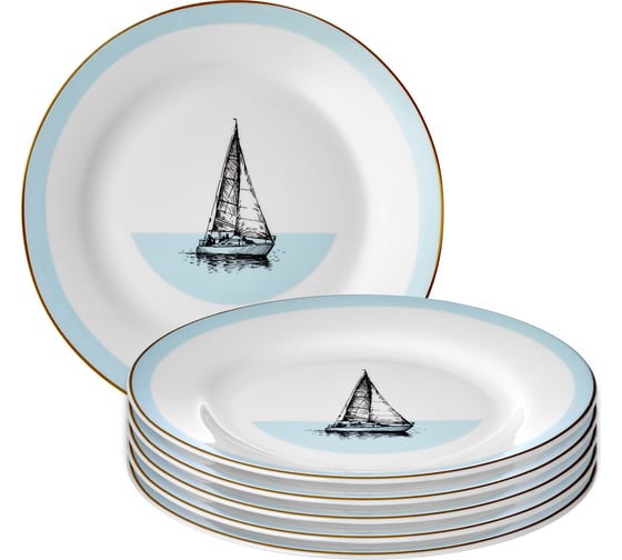 Набор тарелок Esprado Regata 6 шт десертная, 20 см, костяной фарфор RGT020BE301