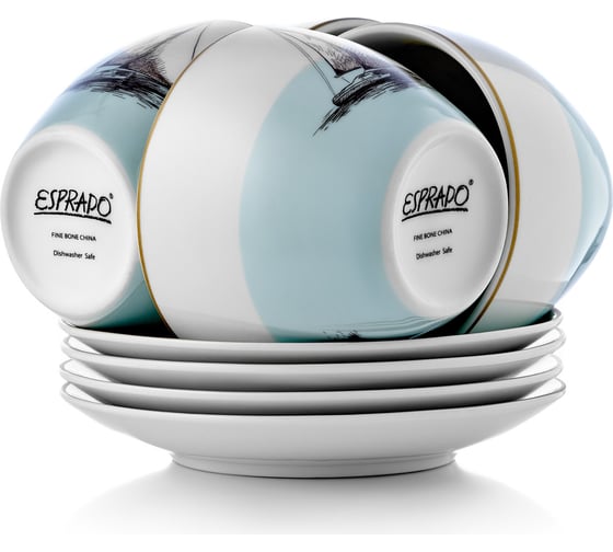 Чайный набор Esprado Regata на 6 персон, 315 мл/14,5 см, костяной фарфор RGT031BE304