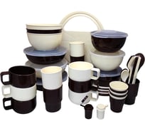 Набор посуды SOLARIS Расширенный на 6 персон ванильно-шоколадный S1620