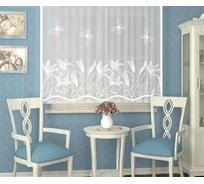 Занавеска для кухни Лидер Бабочки 170х170 см, белый 491-334