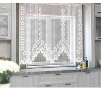 Занавеска для кухни Лидер Цветы 155х170 см, белый 491-258
