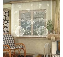 Занавеска для кухни Лидер Цветы 190х170 см, белый 491-254