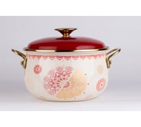 Эмалированная кастрюля Катюша Сияние 20 см, 4 л, красный, крышка эмаль 2020-400-1