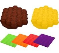 Набор из силикона MARMITON 2 предмета, форма для выпечки "медовик", подставка под горячее 16146