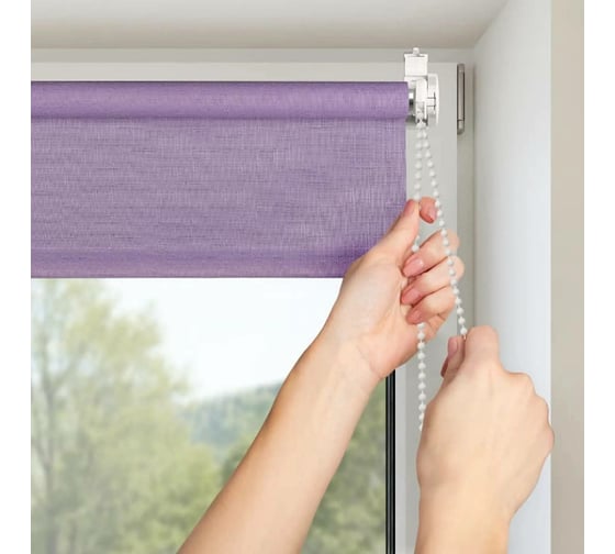 Рулонная штора PRAKTO Shantung 90x160 см, сиреневый 8317086