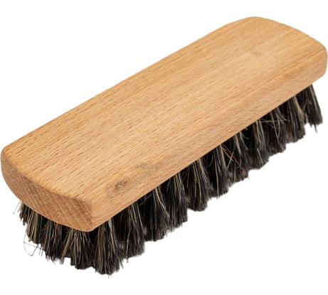 Щётка для обуви YOZHIK, натуральная щетина, черная/белая, 125x40x11 мм, 80 пучков Б/031