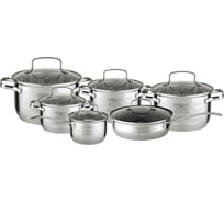 Набор посуды Bella Cucina BC-2025 12 предметов, 2.1 л, 2.9 л, 3.9 л, 6.6 л, ковш 2.1л, нержавеющая сталь 2025-BC