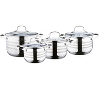 Набор посуды Bella Cucina BC-2111 8 предметов, 4.1 л, 5.1 л, 6.5 л, 8 л, нержавеющая сталь 2111-BC