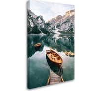 Картина-постер Студия фотообоев лодки в горном озере 75x120 см 2436632