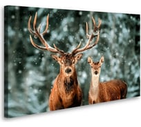 Картина-постер Студия фотообоев заснеженные олени 120x75 см 2536631