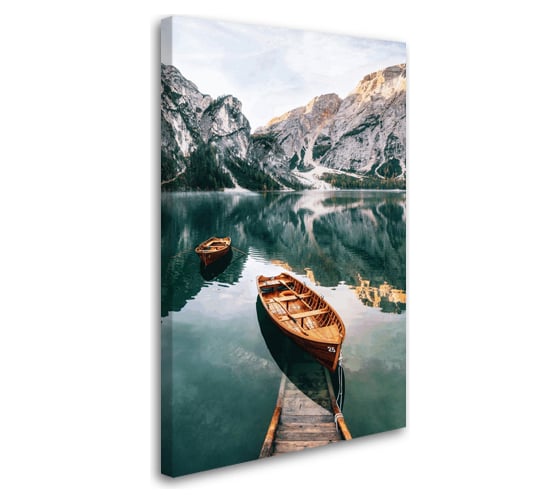 Картина-постер Студия фотообоев лодки в горном озере 50x80 см 2136632