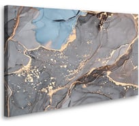 Картина-постер Студия фотообоев серо-голубая текстура с золотом 120x75 см 2536645