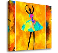 Картина-постер Студия фотообоев красочная балерина 50x50 см 2336647
