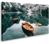 Картина-постер Студия фотообоев лодки в горном озере 120x75 см 2536632