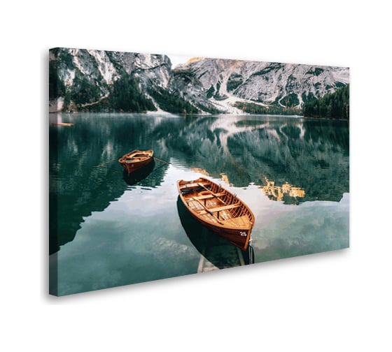 Картина-постер Студия фотообоев лодки в горном озере 120x75 см 2536632