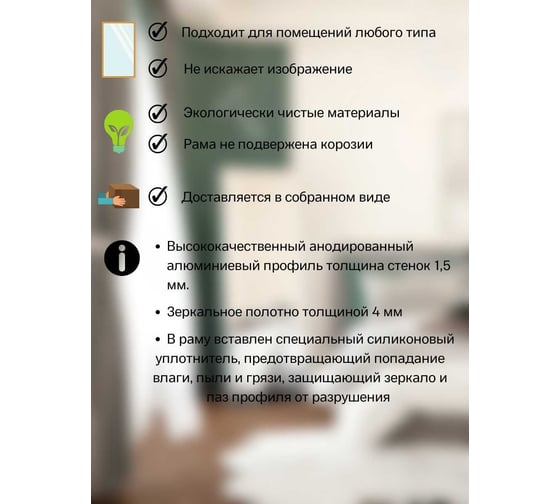 Напольное зеркало TODA ALMA в полный рост, 161x60 см, цвет рамы - матовое серебро nap1610600sl NAP1600600SL