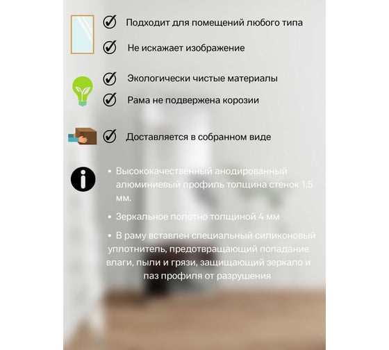 Напольное зеркало TODA ALMA в полный рост, 161x60 см, цвет рамы - черный nap 1610600bl NAP1600600BL