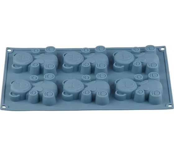 Форма для выпечки PERFECTO LINEA силиконовая, прямоугольная, на 6 кексов, 30.5x18x2 см 20-104828