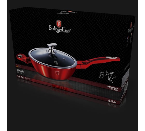 Сковорода BerlingerHaus Burgundy Metallic Line с крышкой 32 см BH-1261 1261-BH
