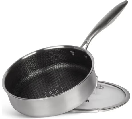 Глубокая сковорода Edenberg с крышкой 26 см нержавеющая сталь тефлон EB-14152