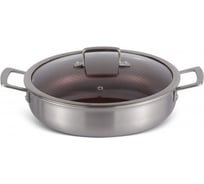 Глубокая сковорода Edenberg с крышкой 24 cм нержавеющая сталь тефлон EB-14923