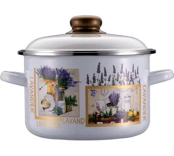 Цилиндрическая кастрюля Regent Inox 2л LAVANDA белоснежная 93-LN-EN-02 1