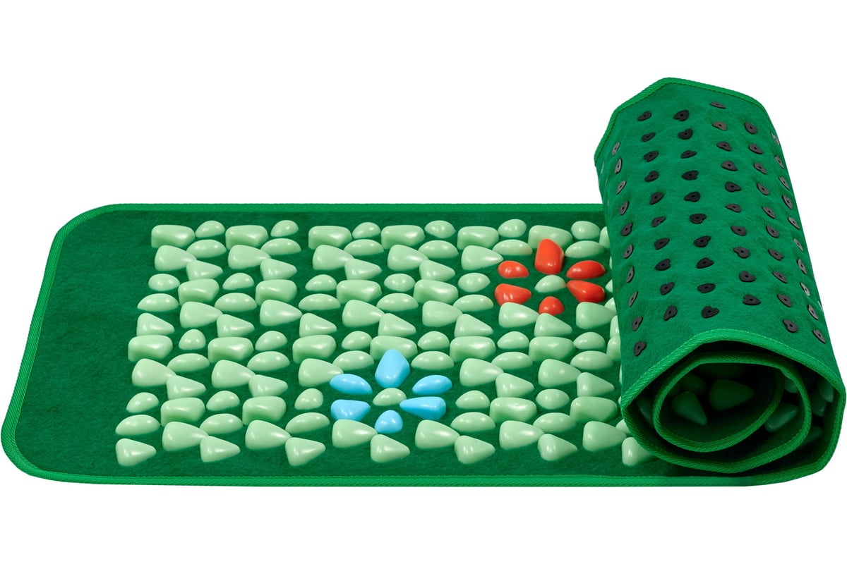 Массажный коврик для стоп с натуральной галькой 90х40 см Олви, (Украина)