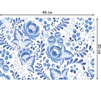 Набор прямоугольных тканевых салфеток для сервировки стола JOYARTY керамическая гжель, плейсмат, 30x46 см, 4 шт. ser002_62522_30x46