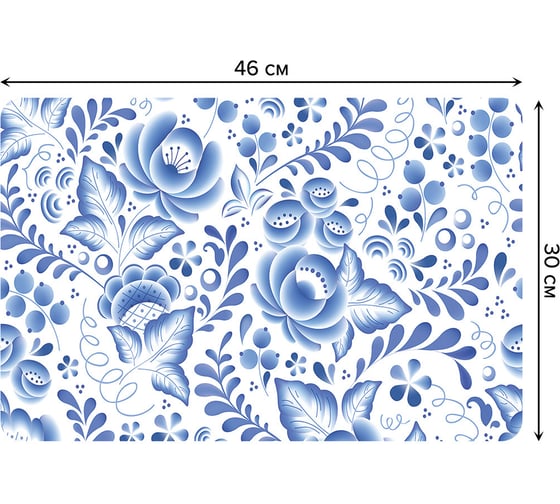 Набор прямоугольных тканевых салфеток для сервировки стола JOYARTY керамическая гжель, плейсмат, 30x46 см, 4 шт. ser002_62522_30x46 1