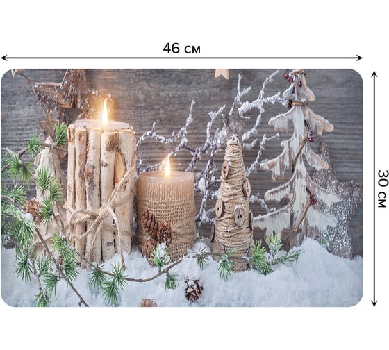 Набор прямоугольных тканевых салфеток для сервировки стола JOYARTY зимние украшения, плейсмат, 30x46 см, 4 шт. ser002_21446_30x46 1