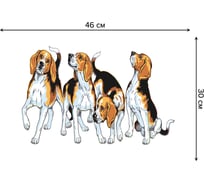 Набор прямоугольных тканевых салфеток для сервировки стола JOYARTY собаки породы бигль, плейсмат, 30x46 см, 4 шт. ser002_58205_30x46