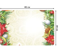 Набор прямоугольных тканевых салфеток для сервировки стола JOYARTY новогоднее обрамление, плейсмат, 30x46 см, 4 шт. ser002_53690_30x46