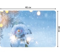 Набор прямоугольных тканевых салфеток для сервировки стола JOYARTY снеговик под елочкой, плейсмат, 30x46 см, 4 шт. ser002_5548_30x46