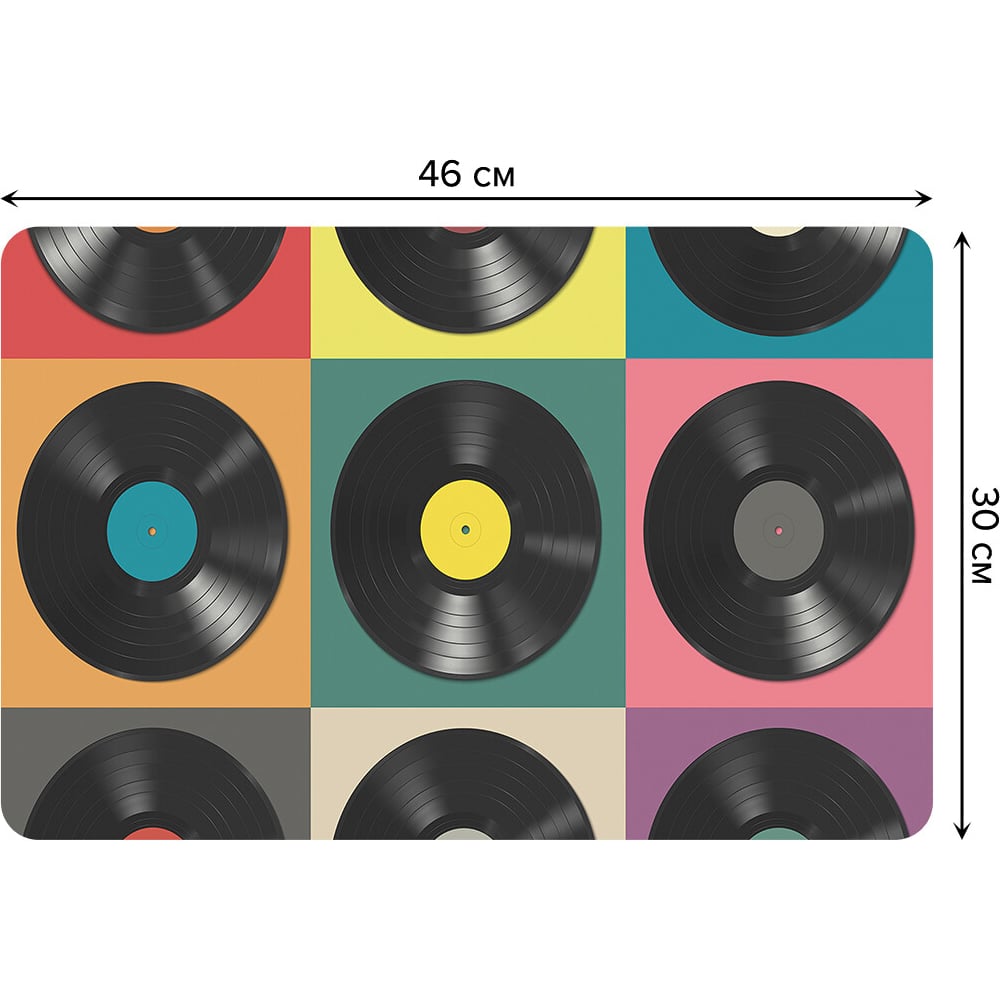Набор прямоугольных тканевых салфеток для сервировки стола JOYARTY виниловые  пластинки, плейсмат, 30x46 см, 4 шт. ser002_340896_30x46 - выгодная цена,  отзывы, характеристики, фото - купить в Москве и РФ