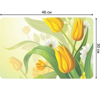 Набор прямоугольных тканевых салфеток для сервировки стола JOYARTY весенние тюльпаны, плейсмат, 30x46 см, 4 шт. ser002_17759_30x46