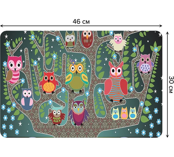 Набор прямоугольных тканевых салфеток для сервировки стола JOYARTY ночные совы, плейсмат, 30x46 см, 4 шт. ser002_6669_30x46 1