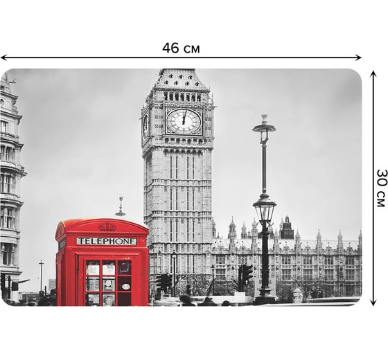 Набор прямоугольных тканевых салфеток для сервировки стола JOYARTY звонок из лондона, плейсмат, 30x46 см, 4 шт. ser002_14654_30x46 1