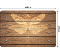 Набор прямоугольных тканевых салфеток для сервировки стола JOYARTY стрекоза деревянная текстура, плейсмат, 30x46 см, 4 шт. ser002_5434_30x46