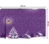 Набор прямоугольных тканевых салфеток для сервировки стола JOYARTY санта на работе, плейсмат, 30x46 см, 4 шт. ser002_378921_30x46